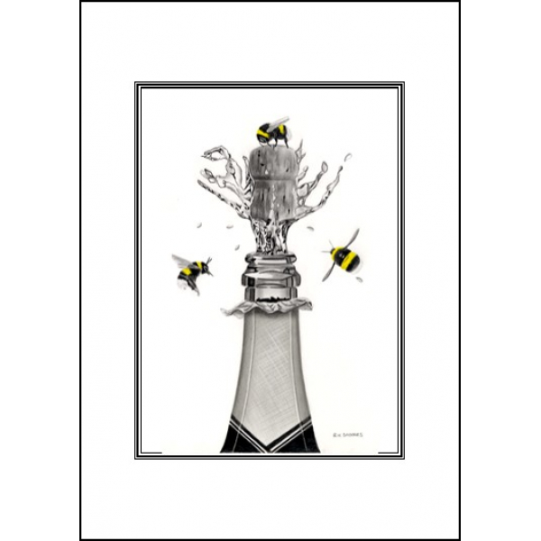 Champagne bee card