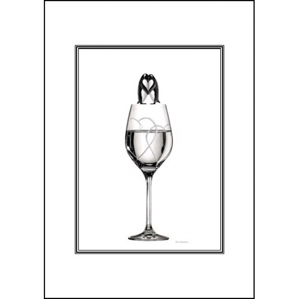 Penguins in love card