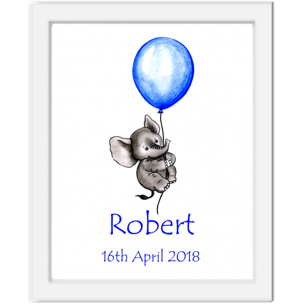 Baby Elephant with balloon Print