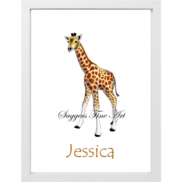 Personalised Baby Giraffe Print