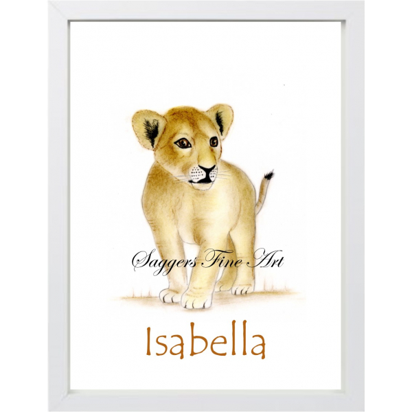 Personalised Lion Cub Print