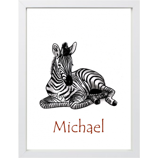 Personalised Baby Zebra Print