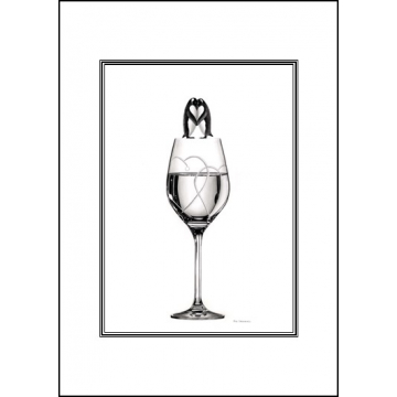 Penguins in love card