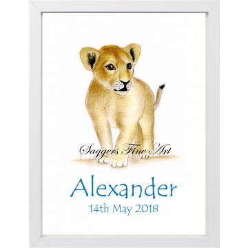 Personalised Lion Cub Print