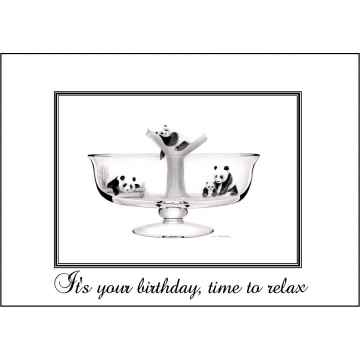 Elegant Panda birthday card - Code 046