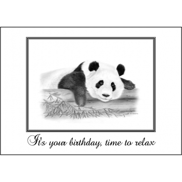 Elegant panda birthday card - Code 050