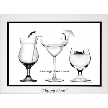 Happy Hour - Original Drawing -SOLD