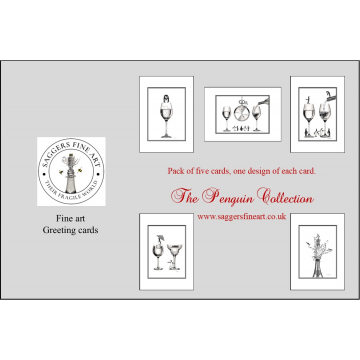 Penguin greeting cards - 5 pack
