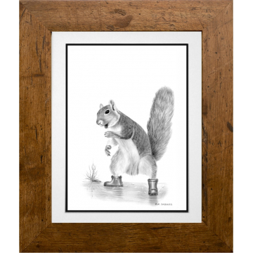 Muddy Puddles - Freddie the Squirrel - A4 Print
