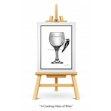 A Cracking Glass of Wine - Original Drawing