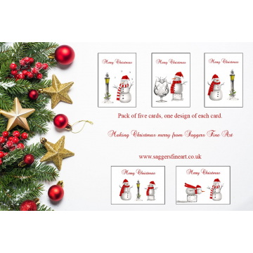 Snowman Christmas Cards - 5 pack